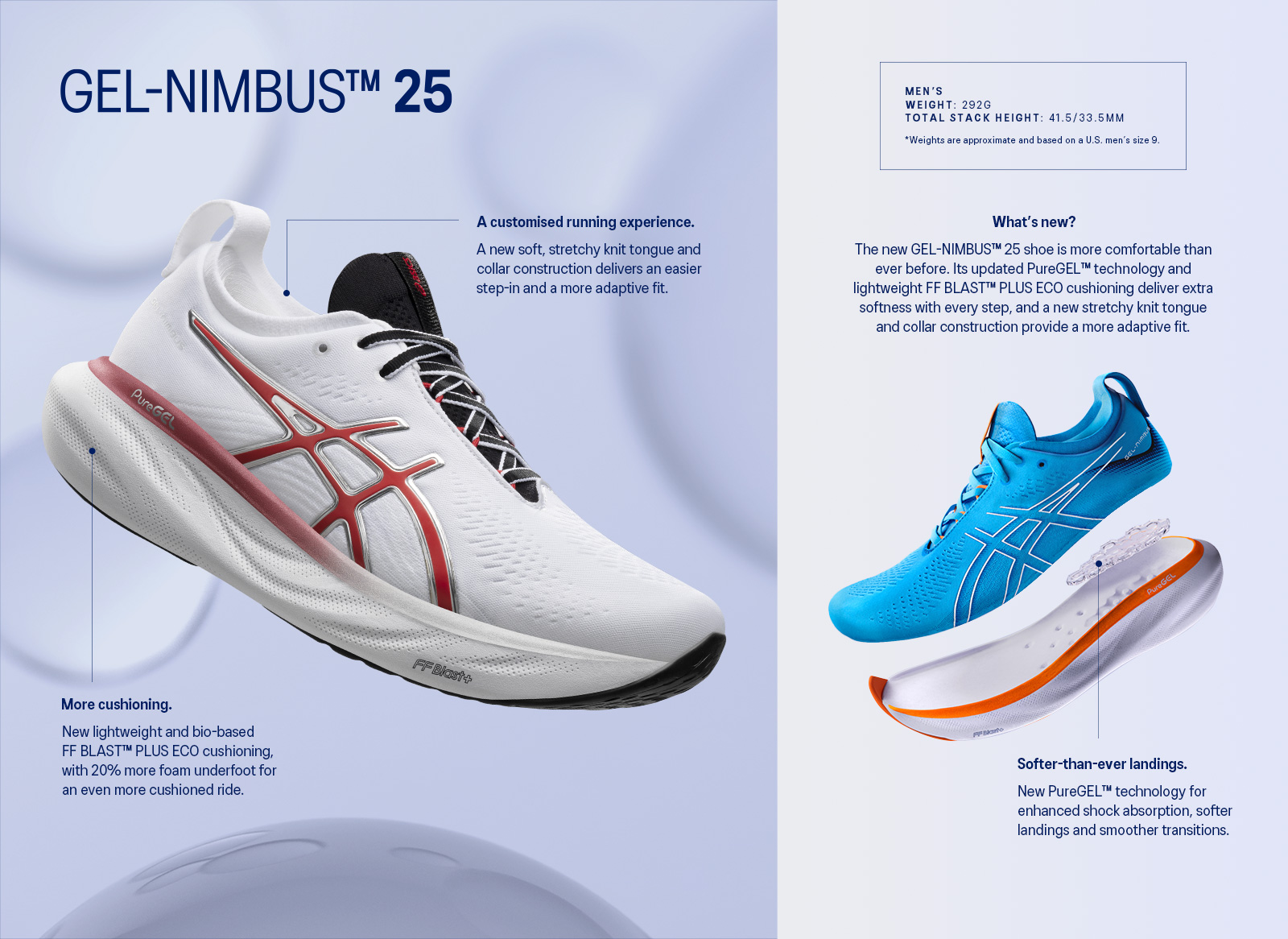  ASICS Men's Gel-Nimbus 25 Anniversary Running Shoes, 9.5,  White/Classic RED
